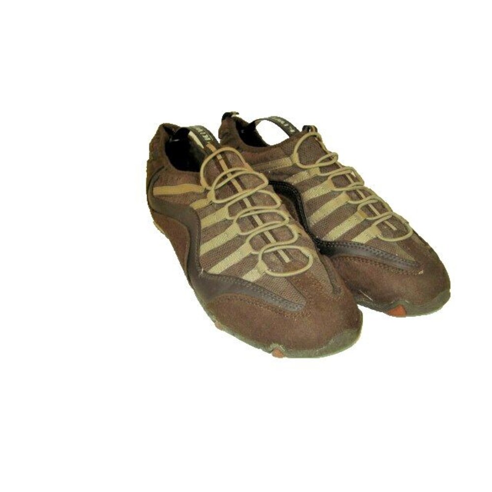 Womens Vntg Hot Tomato  Brown Leather Mesh Running Athletic Shoes Sneakers sz 8